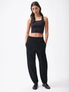 Pangaia Womens Recycled Wool Jersey Barrel-leg Track Pants In Black