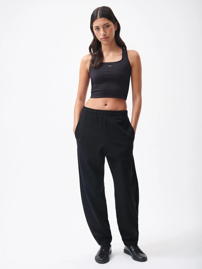 Pangaia Womens Recycled Wool Jersey Barrel-leg Track Pants In Black