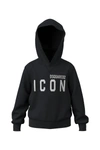DSQUARED2 COTTON HOODED SWEATSHIRT WITH LOGO ICON