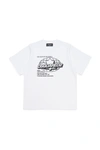 DSQUARED2 CREW-NECK JERSEY T-SHIRT WITH WORLD GRAPHICS