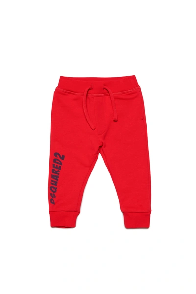Dsquared2 D2lp17u Pants Dsquared Loungewear Pants In Fleece With Logo In Red