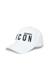 Dsquared2 Kids' Cotton Gabardine Baseball Cap W/ Logo In White