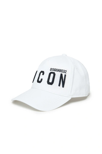 Dsquared2 Kids' Icon Logo刺绣棒球帽 In White