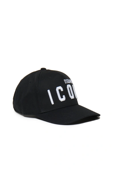 Dsquared2 Icon Logo Gabardine Baseball Cap In Black