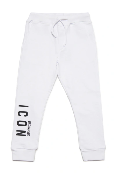 Dsquared2 Kids' Logo-print Cotton Track Trousers In White