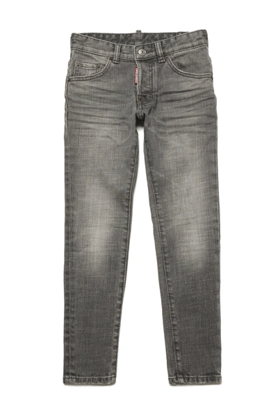 Dsquared2 Kids' D2p118lm Skater Jean Trousers Dsquared Skater Skinny Gray Shaded Jeans In Black