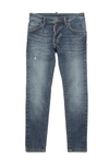 DSQUARED2 JEANS SKATER SKINNY MEDIUM BLUE SHADED WITH BREAKS