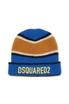 DSQUARED2 MULTICOLOR WOOL BEANIE WITH LOGO