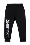 Dsquared2 Organic Cotton Fleece Jogger Pants With Logo In Black