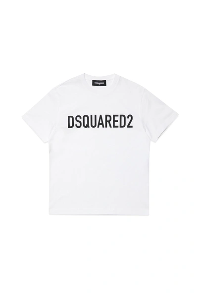 Dsquared2 D2t971u Relax-eco T-shirt Dsquared Organic Cotton Jersey Crewneck T-shirt With Logo In White