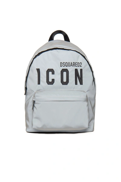 Dsquared2 Kids' Icon Embroidered-logo Backpack In Grey