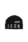 Dsquared2 Icon Embroidered Beanie Hat In Black