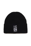 DSQUARED2 WOOL-BLEND BEANIE WITH ICON PATCH
