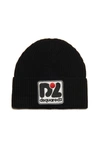 DSQUARED2 WOOL-BLEND BEANIE WITH PATCH