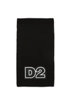DSQUARED2 WOOL-BLEND SCARF WITH PATCH