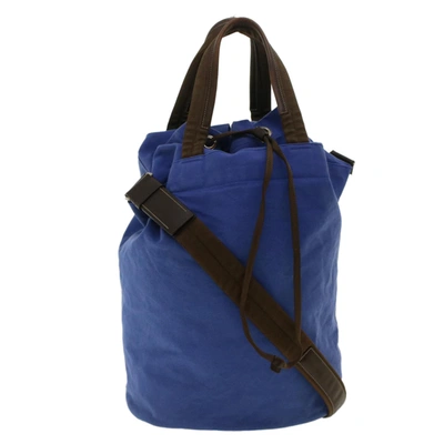 Prada Blue Canvas Shoulder Bag ()