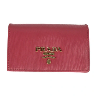 Prada Leather Wallet () In Pink