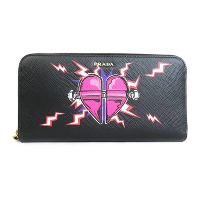 Prada Saffiano Leather Wallet () In Black