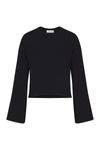 ANEMOS BELL SLEEVE BOXY CROP SWEATER IN MODAL KNIT