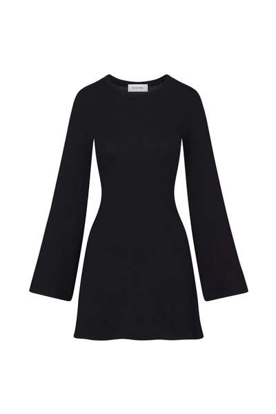 Anemos Bell Sleeve Mini Dress In Modal Knit In Black