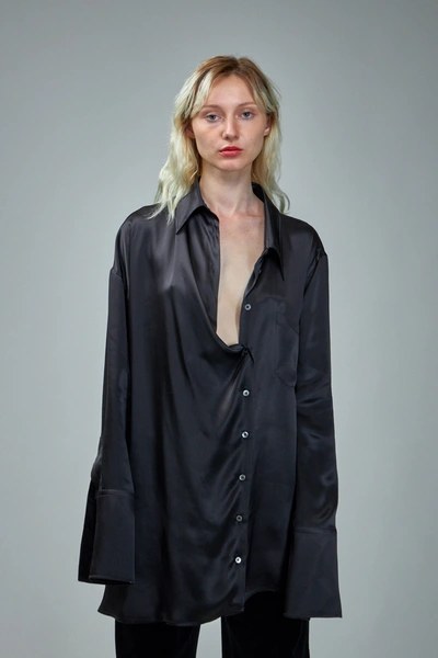 Ann Demeulemeester Jotie Dropped Shoulder Shirt In Black