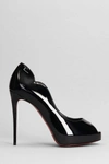 CHRISTIAN LOUBOUTIN CHRISTIAN LOUBOUTIN HOT CHICK ALTA SANDALS IN BLACK PATENT LEATHER