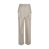 Prada Cotton Blend Cargo Pants In Beige