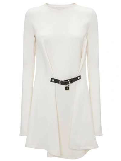 Jw Anderson Detachable Padlock Strap Shirtdress In Off White