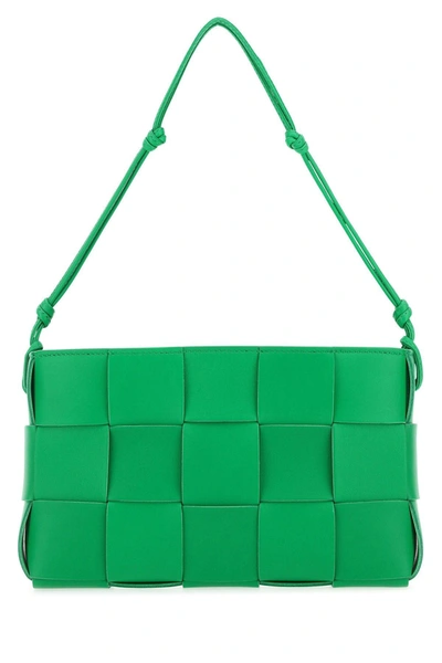 Bottega Veneta Woman Grass Green Nappa Leather Cassette Shoulder Bag In Default Title