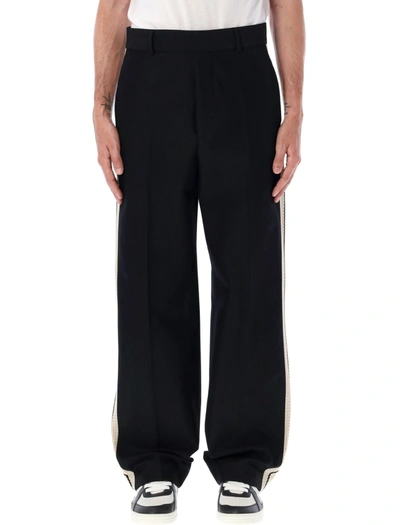 Palm Angels Suit Track Trouser In Black/white