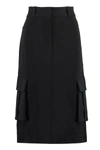 Givenchy Technical Fabric Mini Skirt With Dual Back Pockets In Black