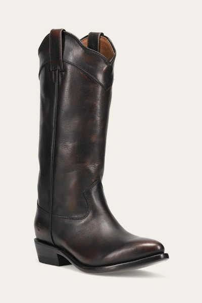 The Frye Company Frye Billy Daisy Pull On Western Boots In Black