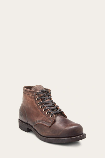 The Frye Company Frye Prison Boots In Dark Brown