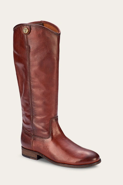The Frye Company Frye Melissa Button 2 Wide Calf Tall Boots In Redwood