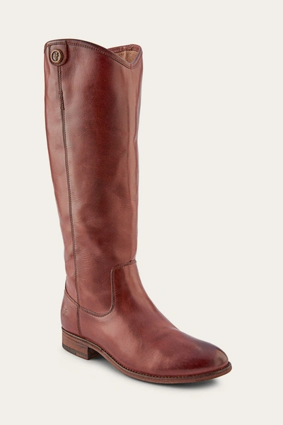 The Frye Company Frye Melissa Button 2 Wide Calf Tall Boots In Mahogany