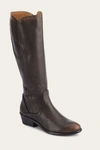 The Frye Company Frye Carson Piping Tall Boots In Black Brush Off