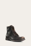 The Frye Company Frye Tyler Lace-up Boots In Antiqued Black