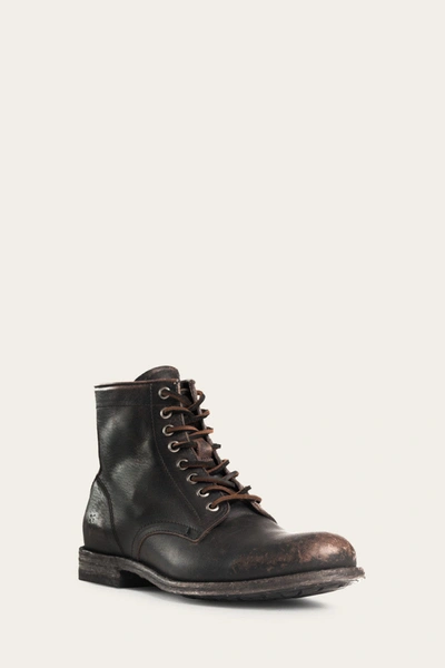 The Frye Company Frye Tyler Lace-up Boots In Antiqued Black