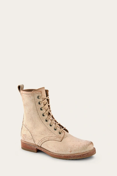 The Frye Company Frye Veronica Combat Moto Boots In Natural