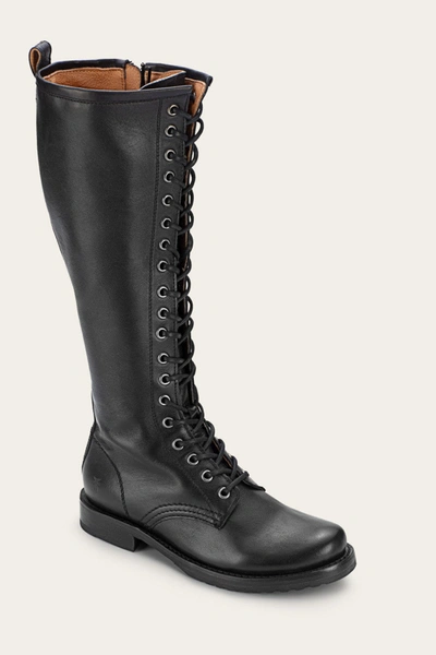 The Frye Company Frye Veronica Combat Tall Moto Boots In Black