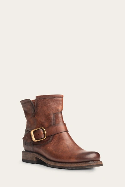 The Frye Company Frye Veronica Bootie Moto Boots In Redwood