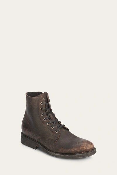The Frye Company Frye Bowery Lace-up Boots In Antiqued Black