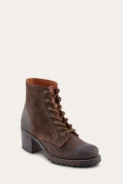 The Frye Company Frye Sabrina 6g Lace-up Boots In Dark Brown