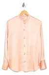 VINCE RELAXED BAND COLLAR BUTTON-UP SHIRT