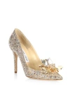 JIMMY CHOO Allure 50 Crystal Suede Point Toe Pumps