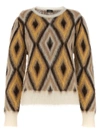 Etro Multicolour Diamond Pattern Sweater With Cozy Texture In Multi