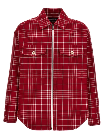 Jacquemus Le Blouson Montagne Overshirt In Red
