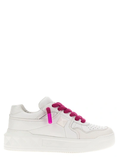 Valentino Garavani One Stud Xl Sneakers Men In Bianco/pink Pp Laces