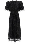 Rotate Birger Christensen Sequin Midi Puff Sleeve Dress