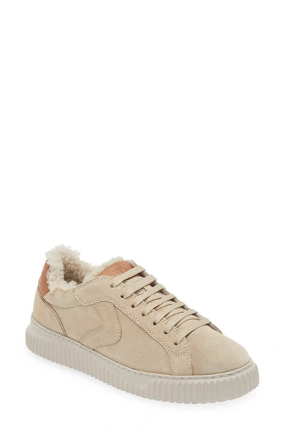 Voile Blanche Trainers In Suede With Contrasting Heel In Beige